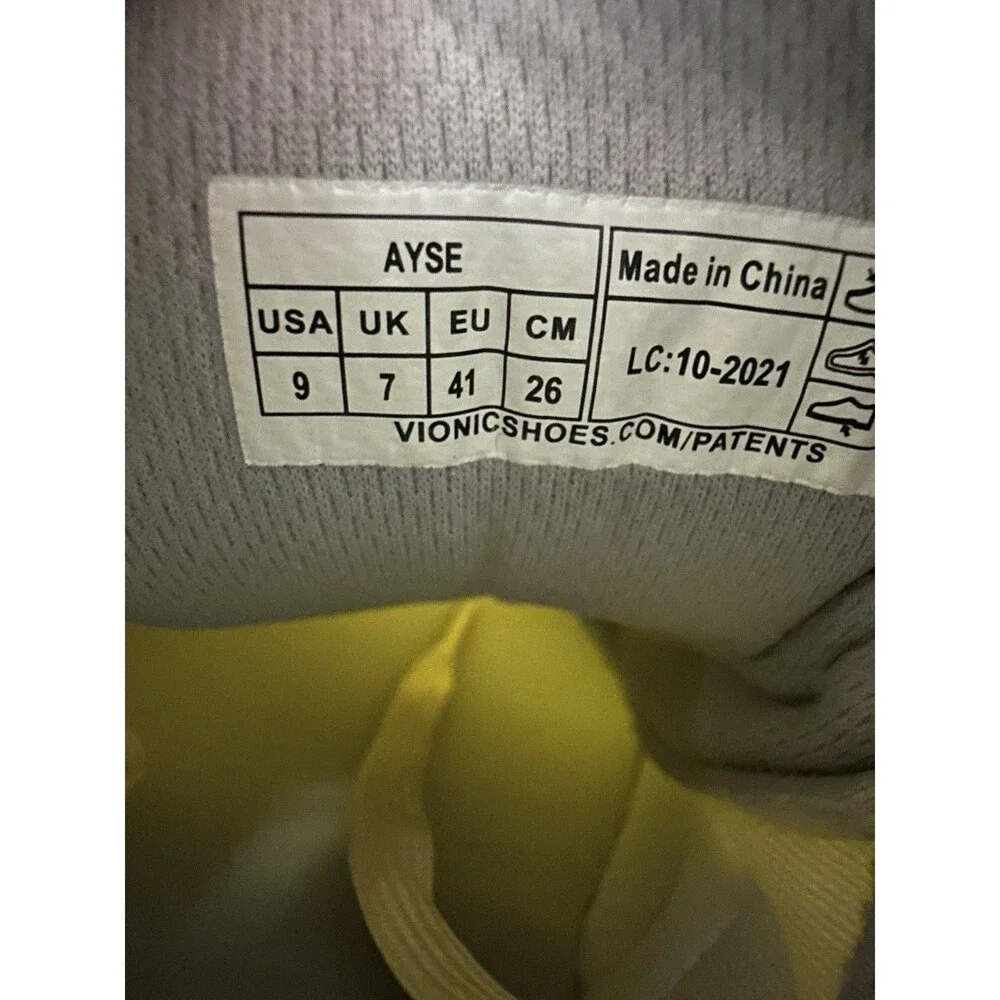 NEW Vionic Ayse Womens Size 9 Athletic Sneakers w Arch Support Acacia Yellow